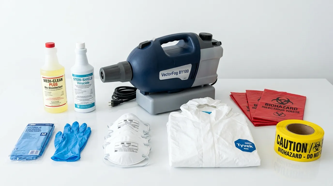 Professional biohazard remediation crew working in Daytona Beach